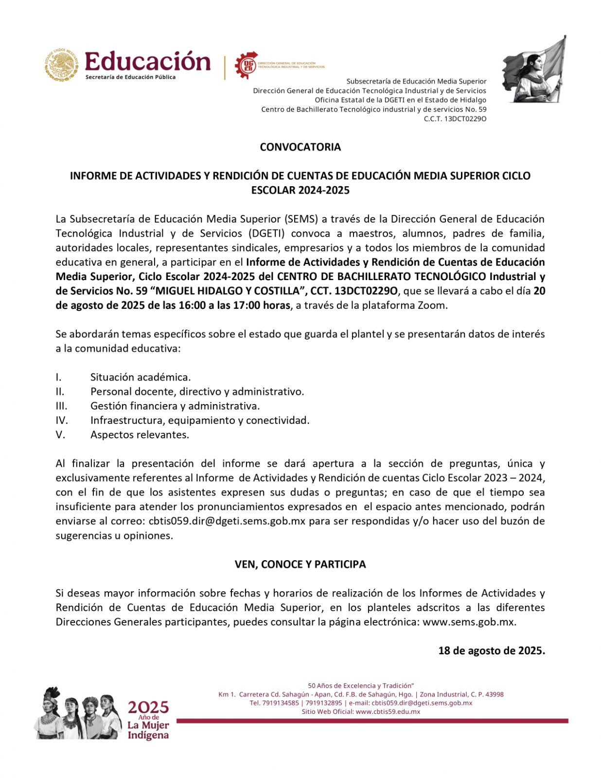 Rendición de Cuentas 2024-2025